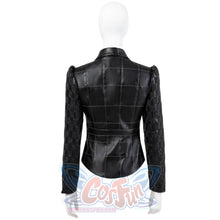 Load image into Gallery viewer, 2021 Movie Cruella Estella De Vil Black Leather Outfits Cosplay Costume C00544 Costumes