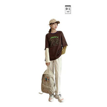 Load image into Gallery viewer, 2021 New Happy Cat Printed Spliced Pullover J40464 Shirt