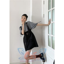 Load image into Gallery viewer, 2021 Retro Vintage Women Gothic Girls Punk Mini Dress High Waist Suspender Skirt J30088