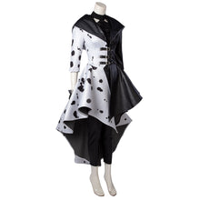 Load image into Gallery viewer, 2021 Movie Cruella Estella Cruella de Vil Cosplay Costume Spotted Dress C00621