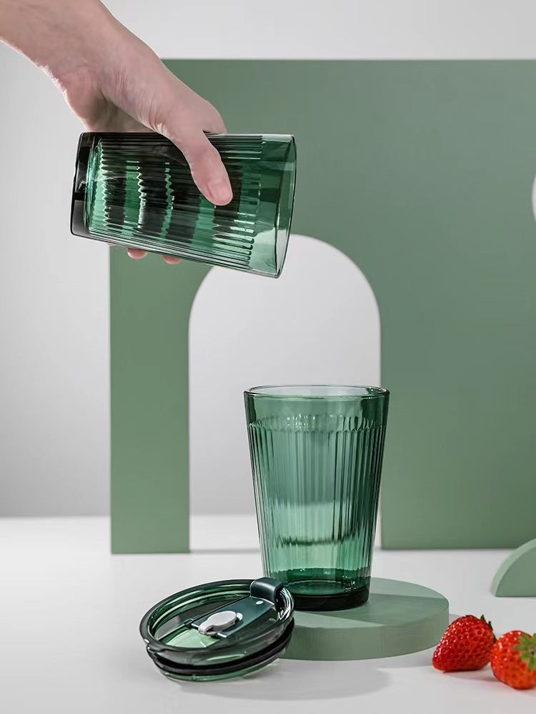 Glass straw cup