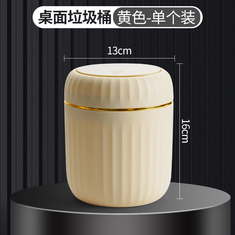 Mini desktop trash can, press-type living room table waste paper bin, car bedroom dining room desktop trash can