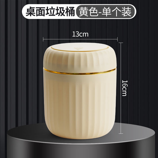 Mini desktop trash can, press-type living room table waste paper bin, car bedroom dining room desktop trash can