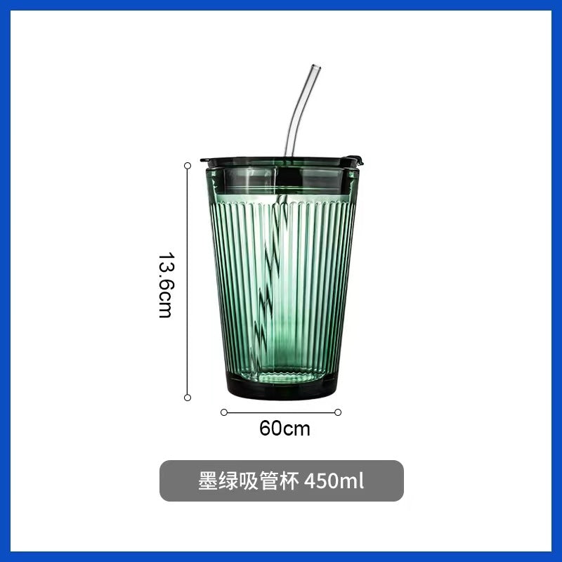 Glass straw cup
