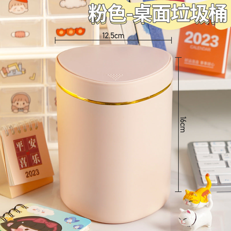 Mini desktop trash can, press-type living room table waste paper bin, car bedroom dining room desktop trash can