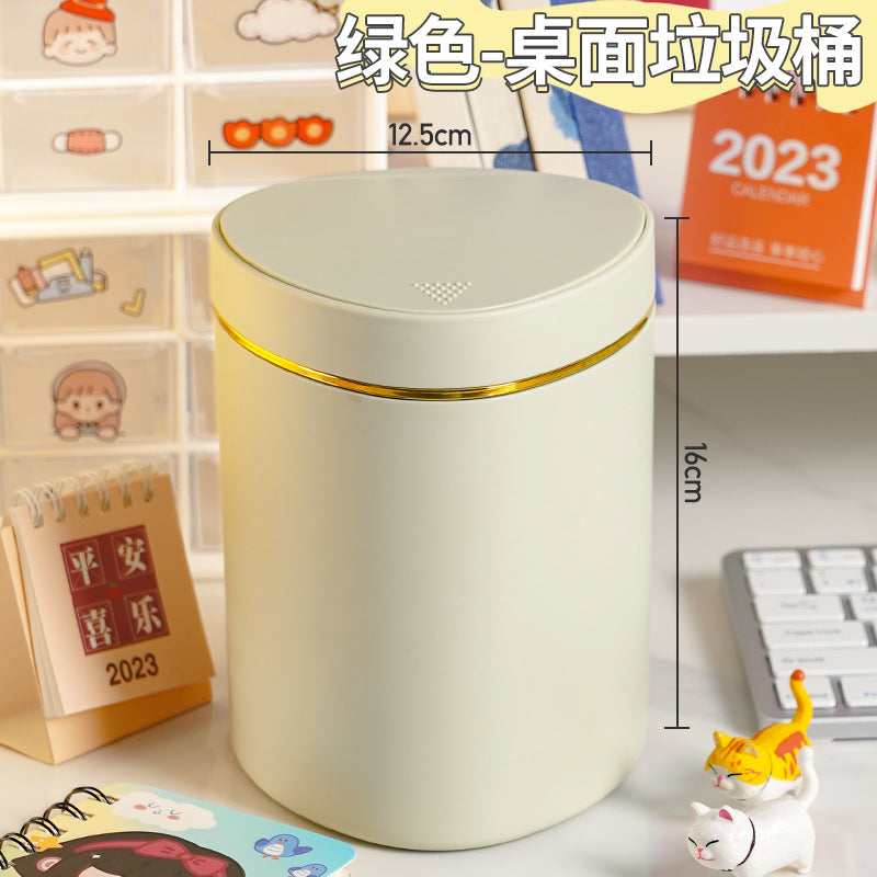Mini desktop trash can, press-type living room table waste paper bin, car bedroom dining room desktop trash can