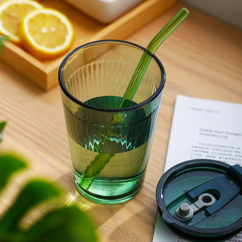 Glass straw cup
