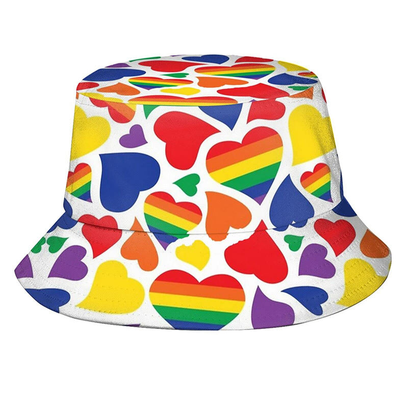pride Proud Moon Rainbow flag hat Sunshade Fisherman hat LGBT holiday decorations customized