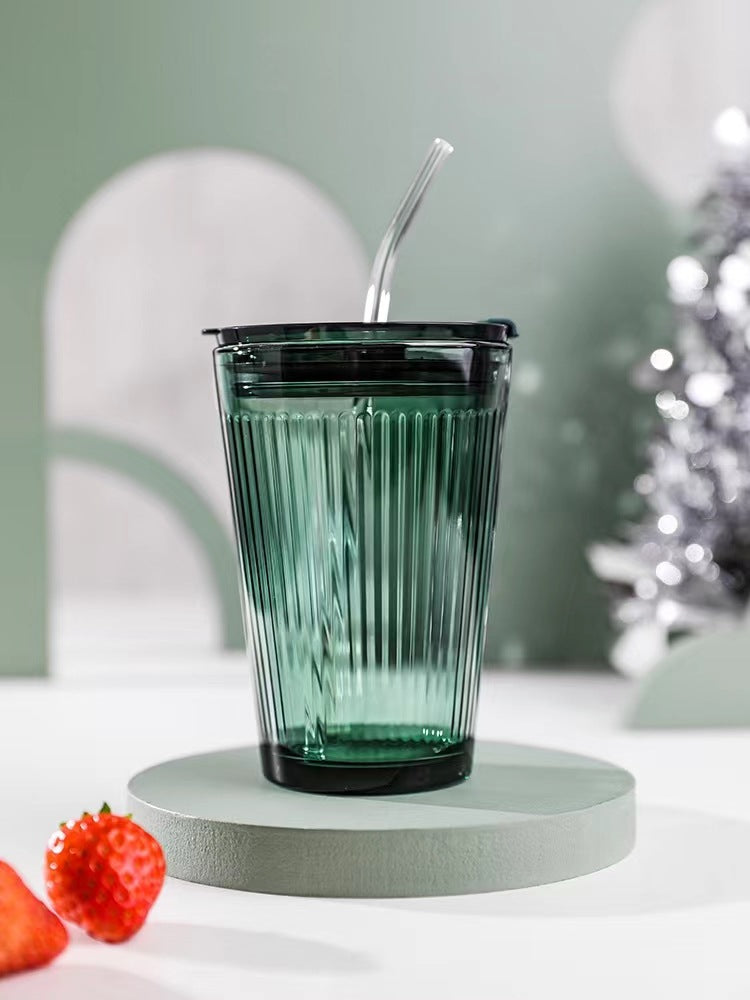 Glass straw cup