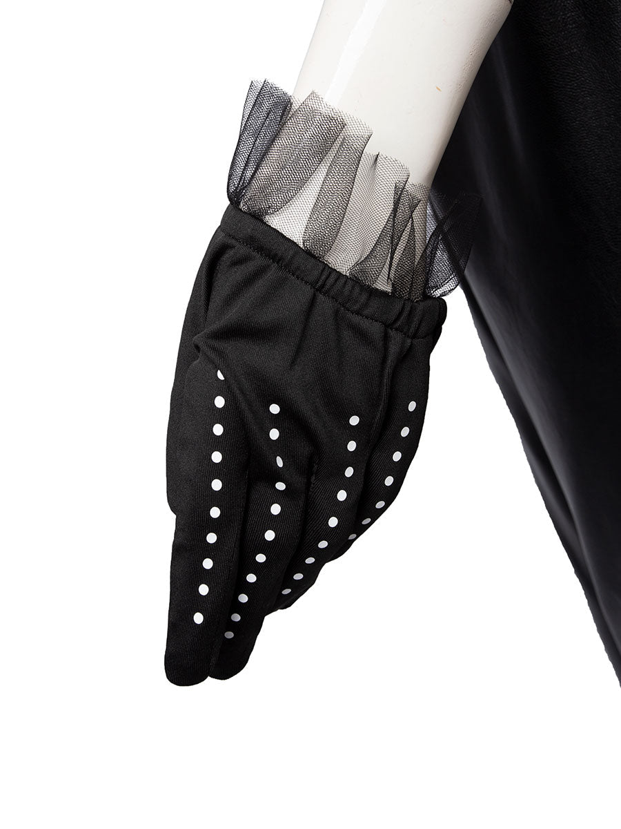 2021 Movie Cruella Estella Cruella de Vil Cosplay Costume Spotted Dress C00621
