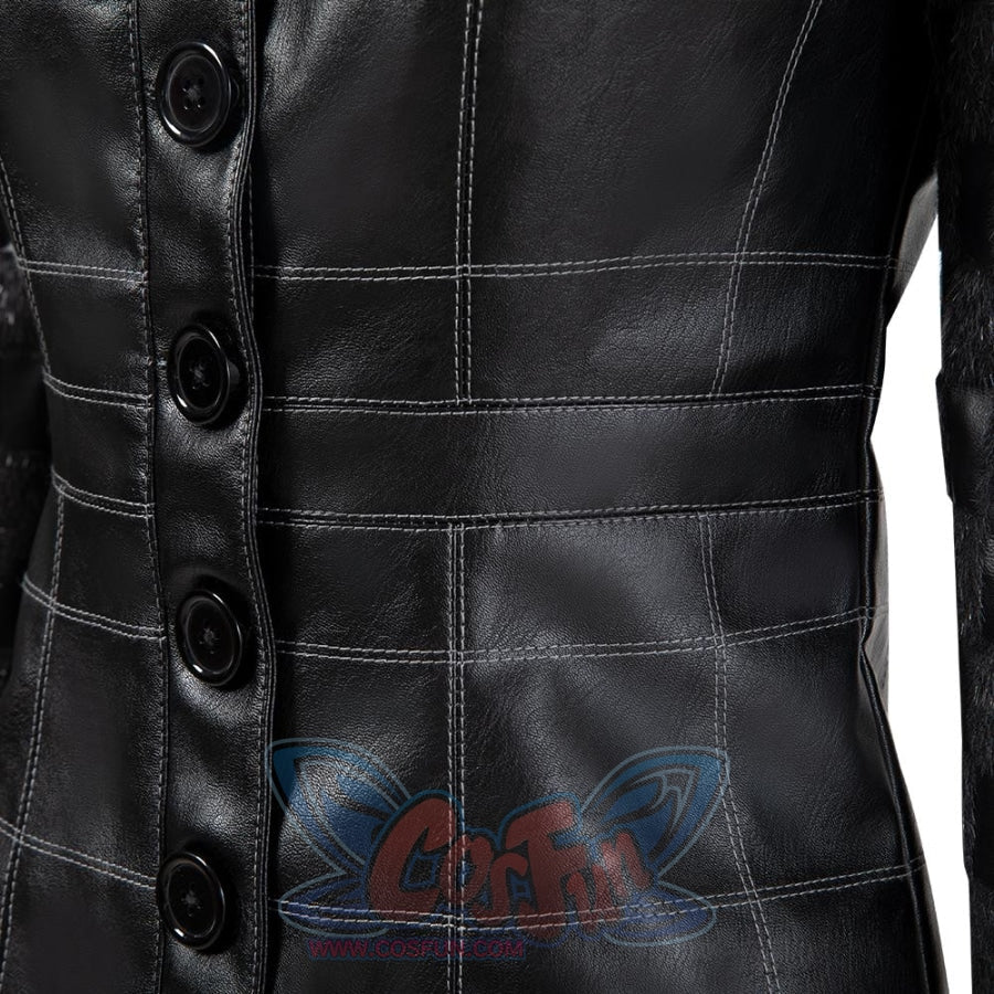 2021 Movie Cruella Estella De Vil Black Leather Outfits Cosplay Costume C00544 Costumes
