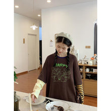 Load image into Gallery viewer, 2021 New Happy Cat Printed Spliced Pullover J40464 Shirt
