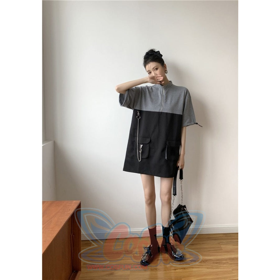 2021 Retro Vintage Women Gothic Girls Punk Mini Dress High Waist Suspender Skirt J30088