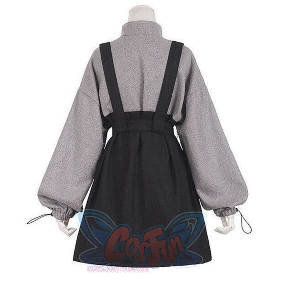 2021 Retro Vintage Women Gothic Girls Punk Mini Dress High Waist Suspender Skirt J30088