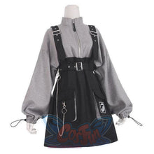 Load image into Gallery viewer, 2021 Retro Vintage Women Gothic Girls Punk Mini Dress High Waist Suspender Skirt J30088
