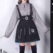 Load image into Gallery viewer, 2021 Retro Vintage Women Gothic Girls Punk Mini Dress High Waist Suspender Skirt J30088
