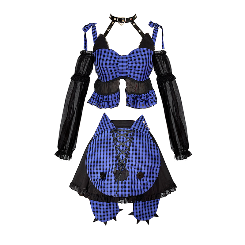 2021 Newly Original Cat Sweet Girl Sexy Plaid Summer Suit