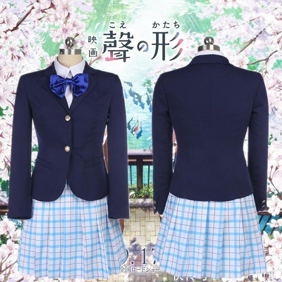 A Silent Voice Shouko Nishimiya Shoko Cosplay Costume Japanese Anime The Shape Of School Uniform