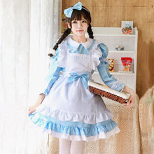 Load image into Gallery viewer, Alice In Wonderland Coffee Maid Lolita Dress Mp006083 Blue / M
